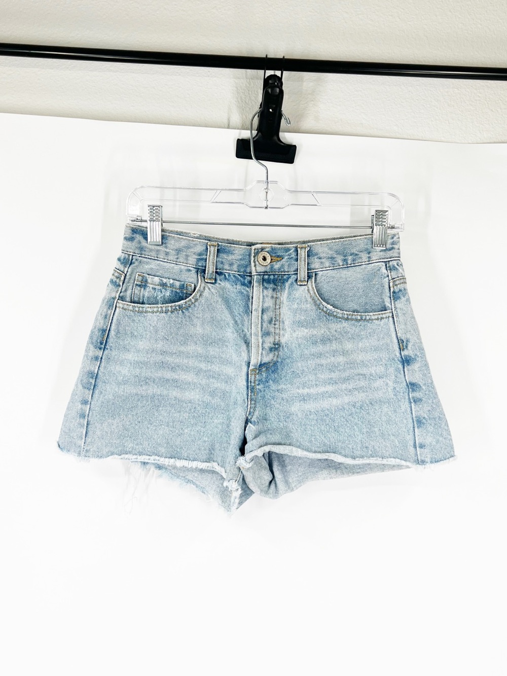 Every High Rise Button Fly Denim Shorts